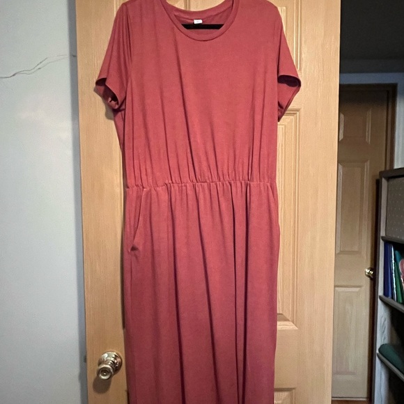 Old Navy Rust orange tee dress with pockets - Picture 2 of 9